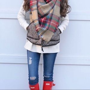 J. Crew Herringbone puffer vest